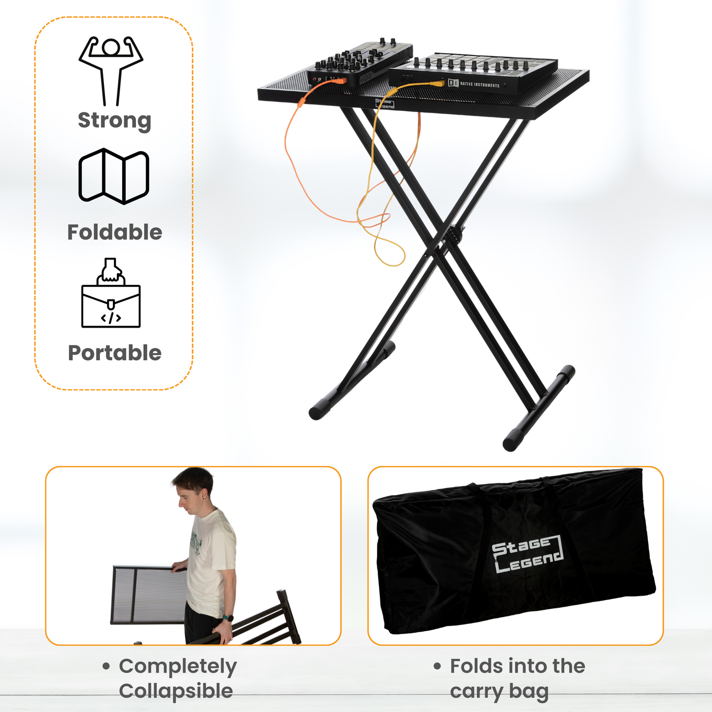 SL-363 DJ Table - Portable DJ Stand - Stable Audio Mixer Stand