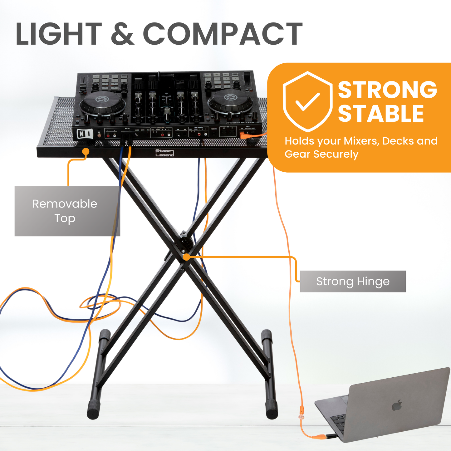 SL-363 DJ Table - Portable DJ Stand - Stable Audio Mixer Stand