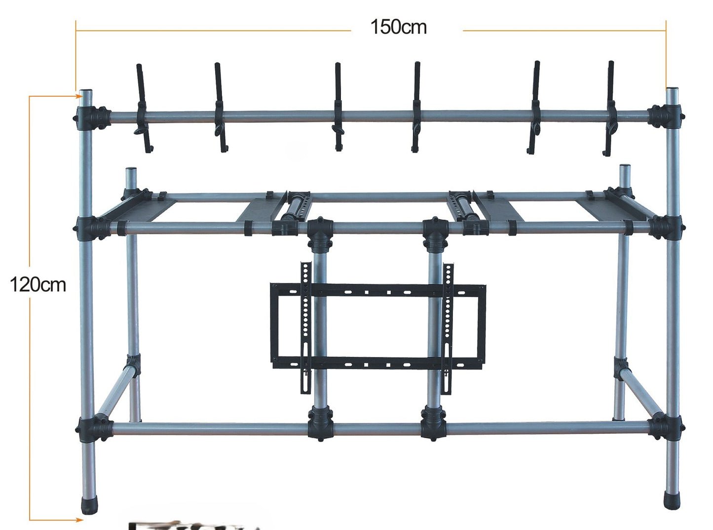 SL-DJ10 DJ Booth - DJ Table with 2 Levels - Great for Mixers, Controllers and Amplifiers